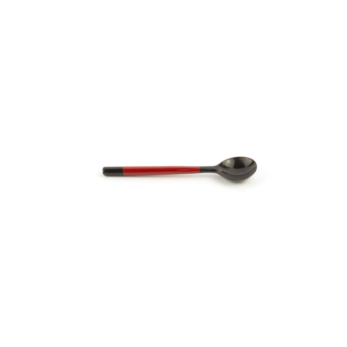 Set de 6 cucharillas redondas con mango lacado rojo