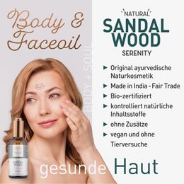 Ayurveda krops- og ansigtsolie Sandeltræ/Serenity 100ml