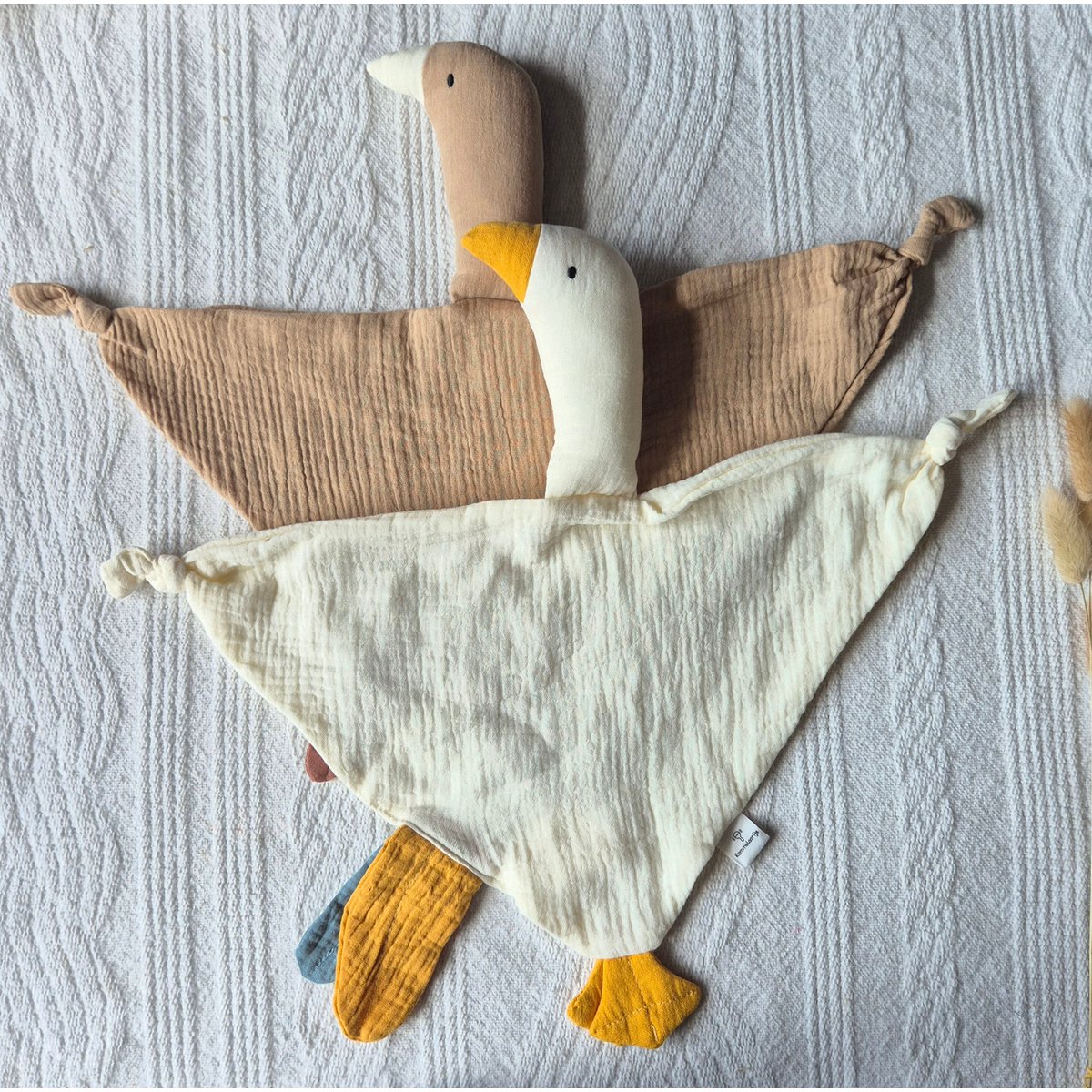 Zachte Hydrofiele Knuffel Gans voor Baby's - Bruin