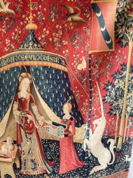 Wandteppich „Die Dame und das Einhorn“.
