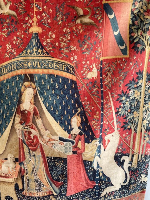 Wandteppich „Die Dame und das Einhorn“.