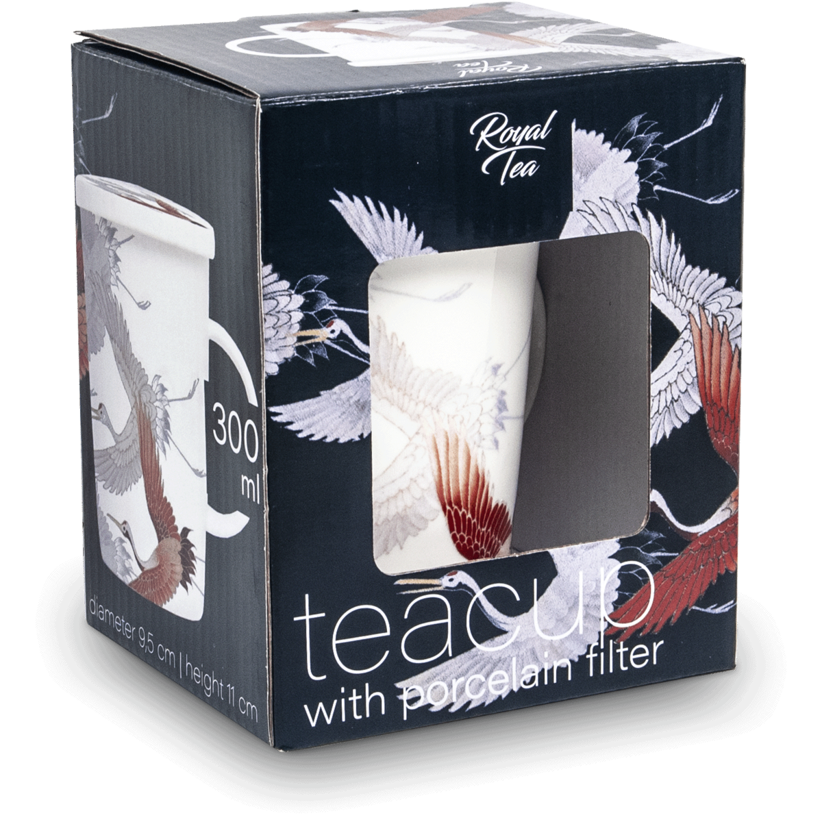 Edo Teamug set, Crane White, porc.filter, giftbox