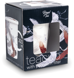 Edo Teamug set, Crane White, porc.filter, giftbox