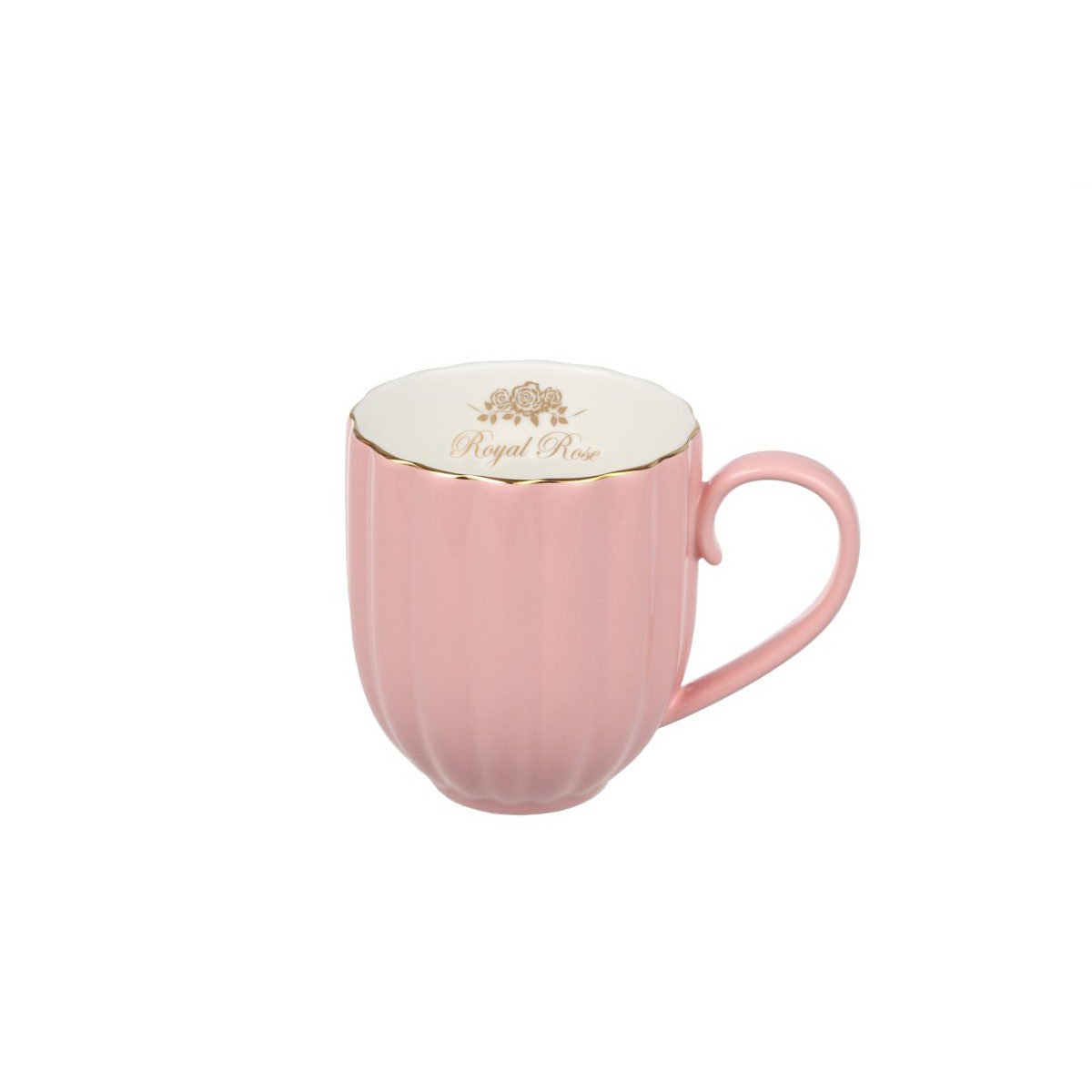 Royal Rose Becher rosa mit Goldrand 320 ml Isabelle Rose