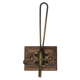Iron and wood hanger 1 hook 8 x 10 x 16 h cm