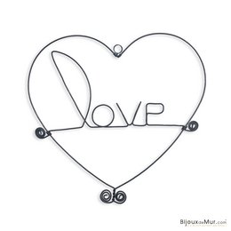 Heart frame "Love" Valentine's Day - to pin - Wall jewelry