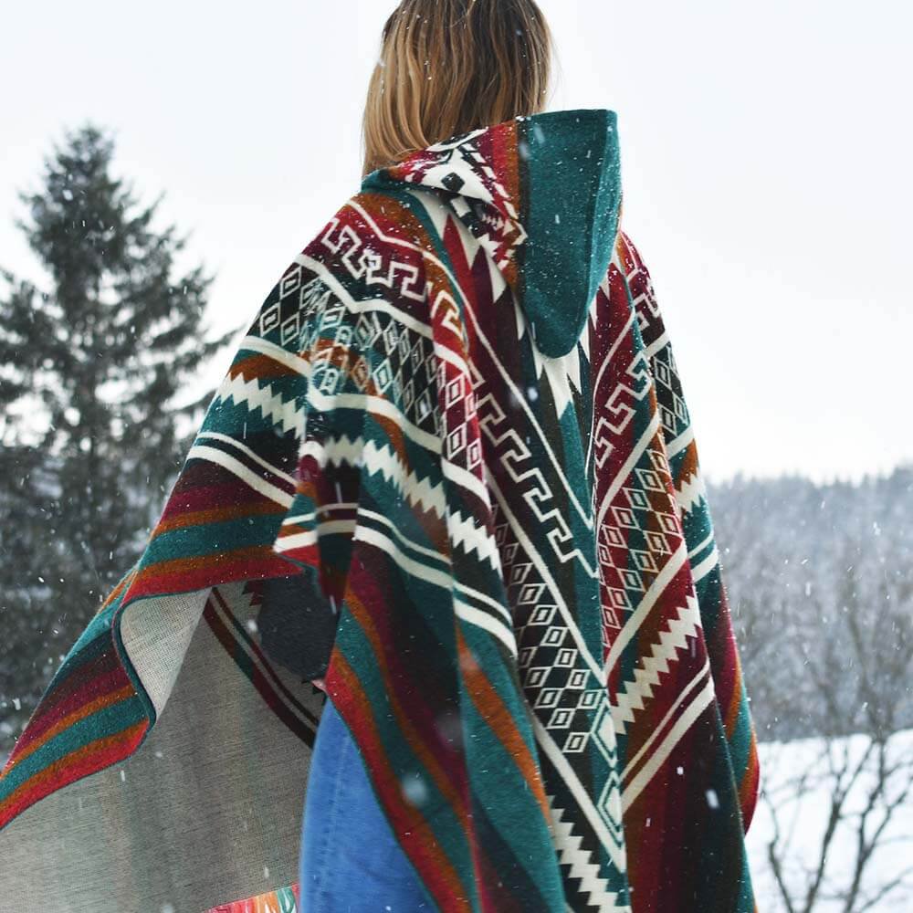 Alpaca Poncho Colored - Made in Ecuador