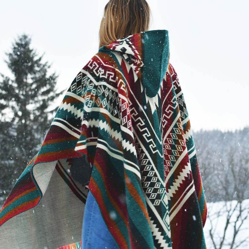 Poncho in alpaca colorato - Prodotto in Ecuador