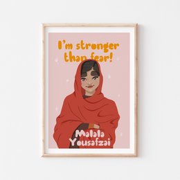 Malala Yousafzai - Lámina para la habitación de los niños (A4)