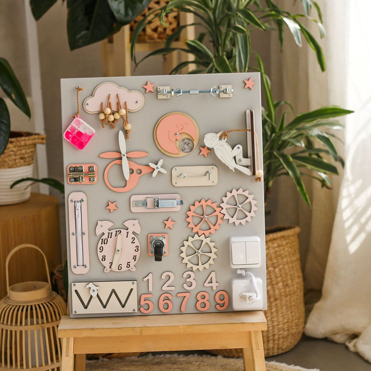 Wooden activity board: Toddler board