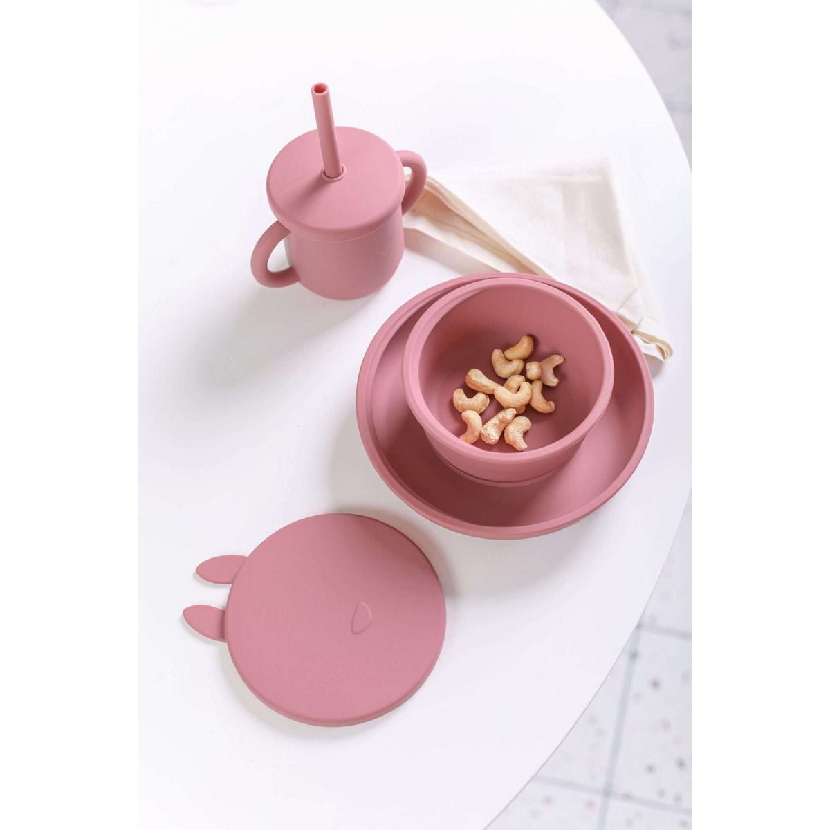 Copo rosa con tampa