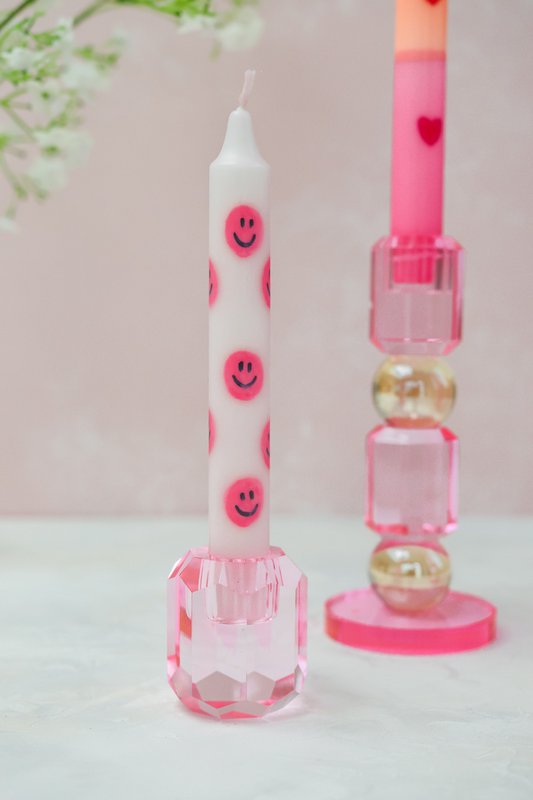 Diner Kaars Smiley Pink - Set of 5