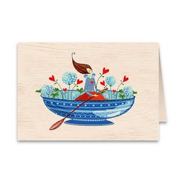 Dream Ship Drewniana składana kartka z życzeniami