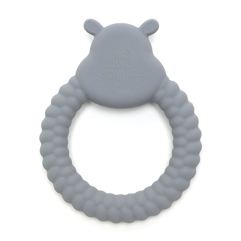 HIPPO | Soft Silicone Teething Toy | Steel