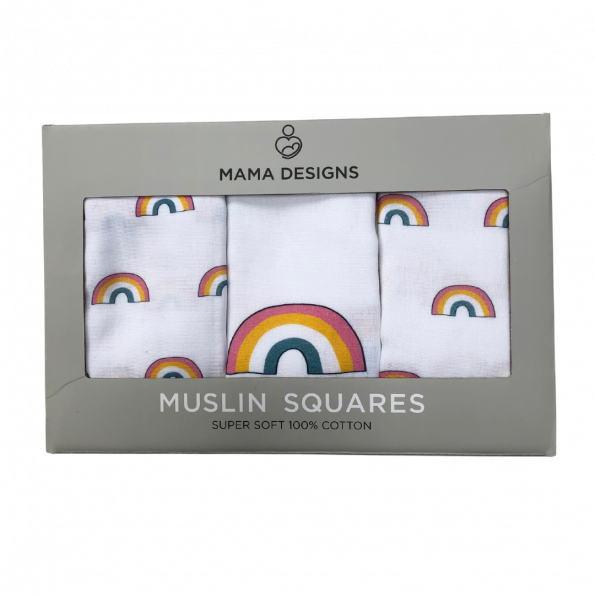 Muslin Squares - Rainbow - 3 pack