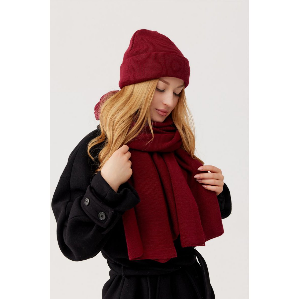 NAOMI muts – 100% merinowol – bordeaux