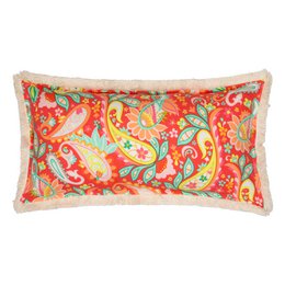 Cuscino con frange "Armonia rossa"