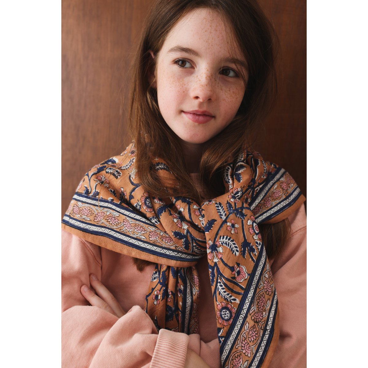 Foulard Adulte Dheli Abricot 100 cm