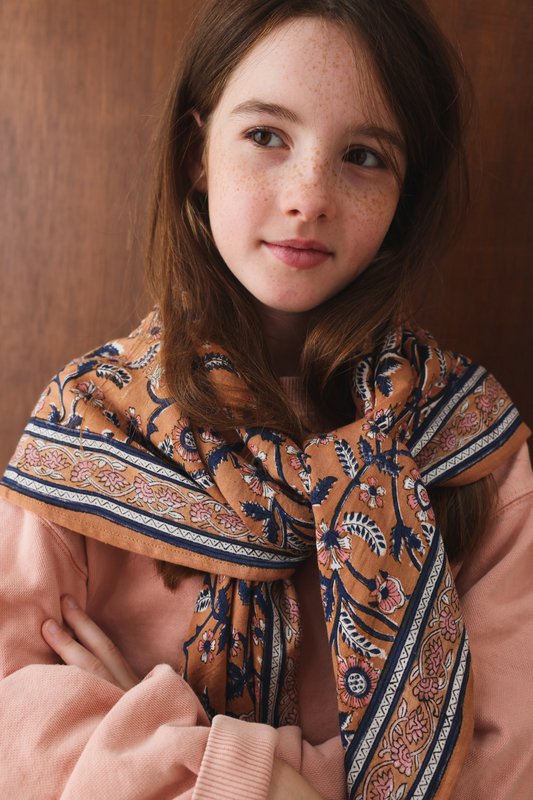 Foulard Adulte Dheli Abricot 100 cm