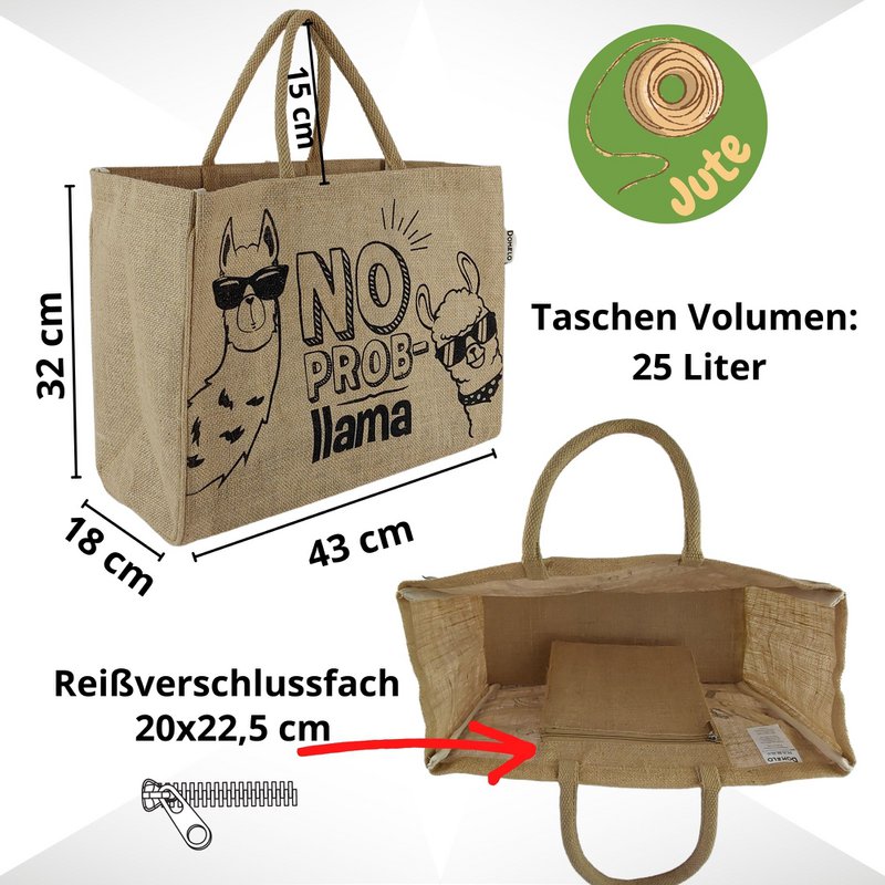 Domelo jute tas boodschappentas. Jute Shopper Bag. Groot water -Repellent winkelmand/ strandtas. Badtas xxl/ boodschappentas geschenken voor vrouwen.