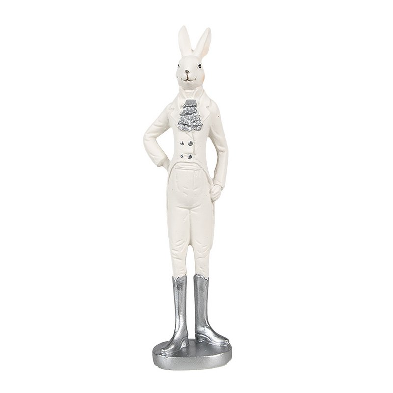 Kaninstatue 28 cm Hvid Polyresin påskedekoration