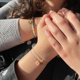 Moeder en dochter armbandenset multi color, stainless steel