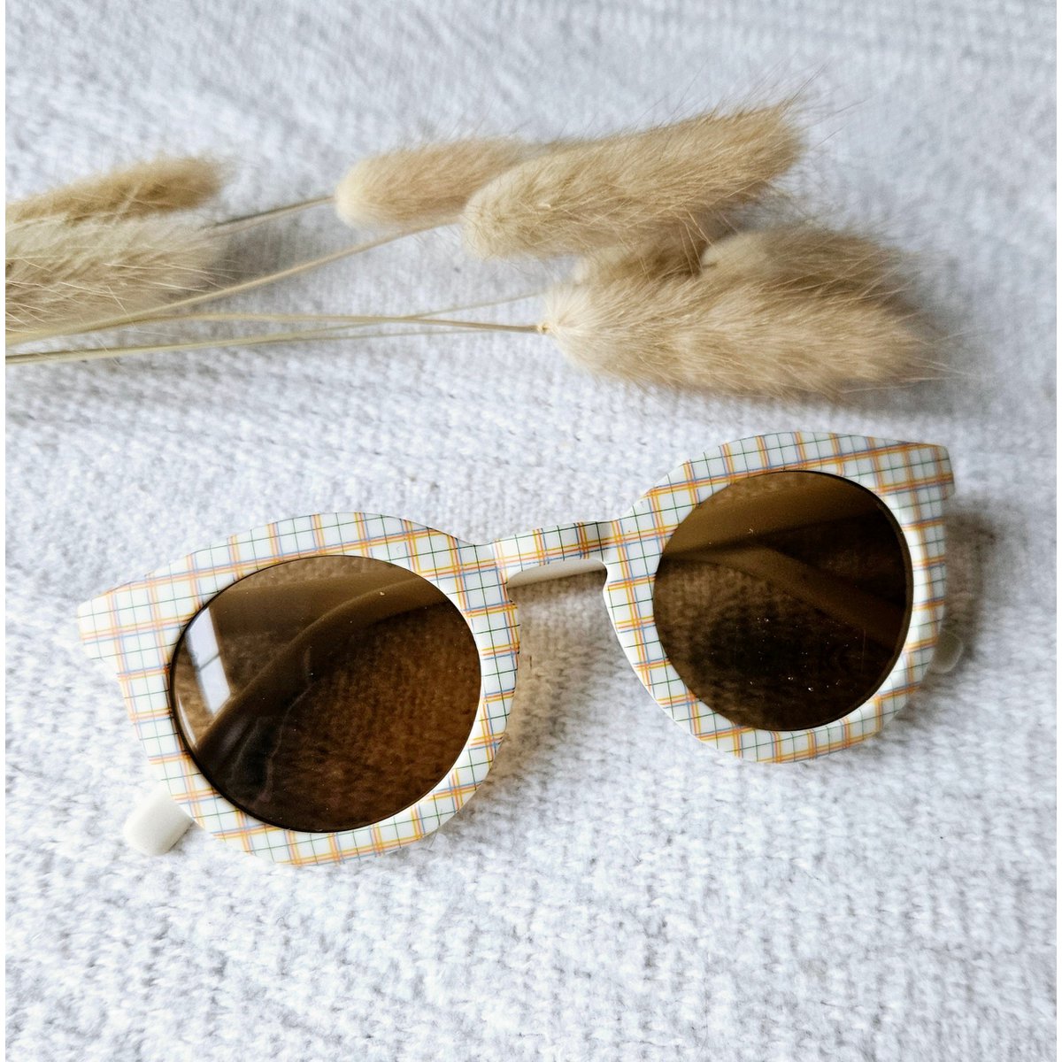 Gafas de sol para bebés y niños con cuadros UV400 - Beige