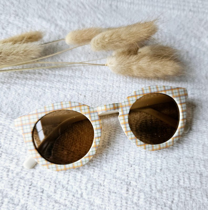 Gafas de sol para bebés y niños con cuadros UV400 - Beige