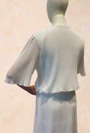 Vestido Largo Plisado Escote Pico - VISCOSA - 31109