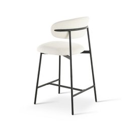 Zahra Bar Stool [Set van 2] [Wit] [Boucle Fabric] [65 cm]