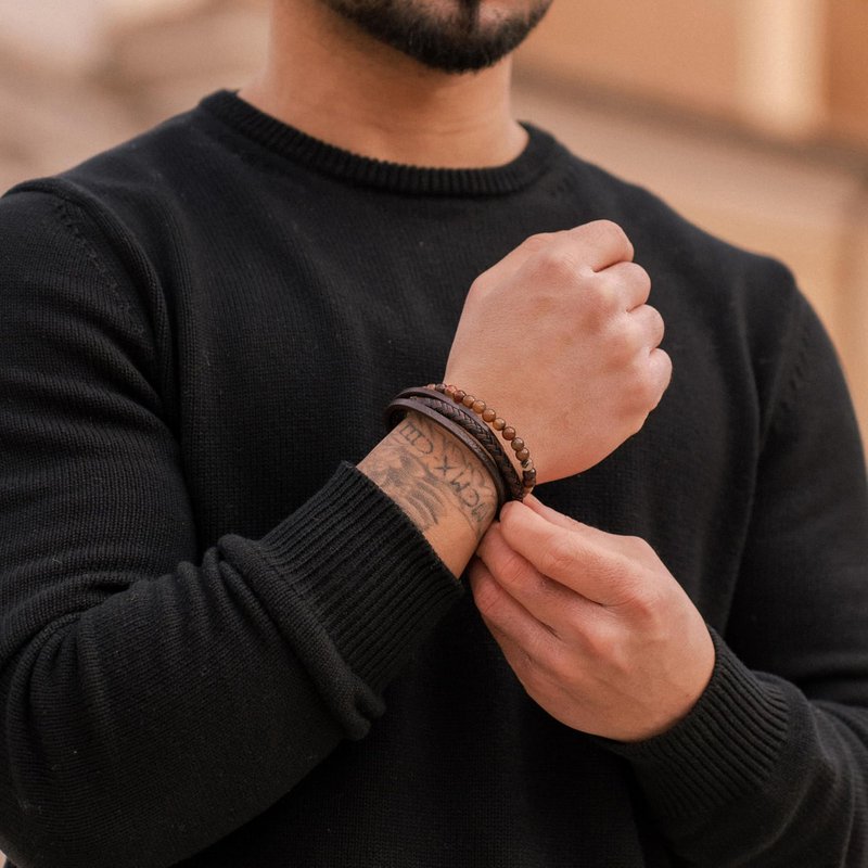 Læderarmbånd "Stone"