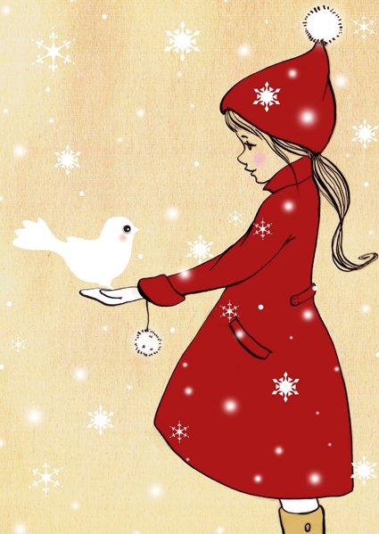 Postkarte Elle & The Snowdove