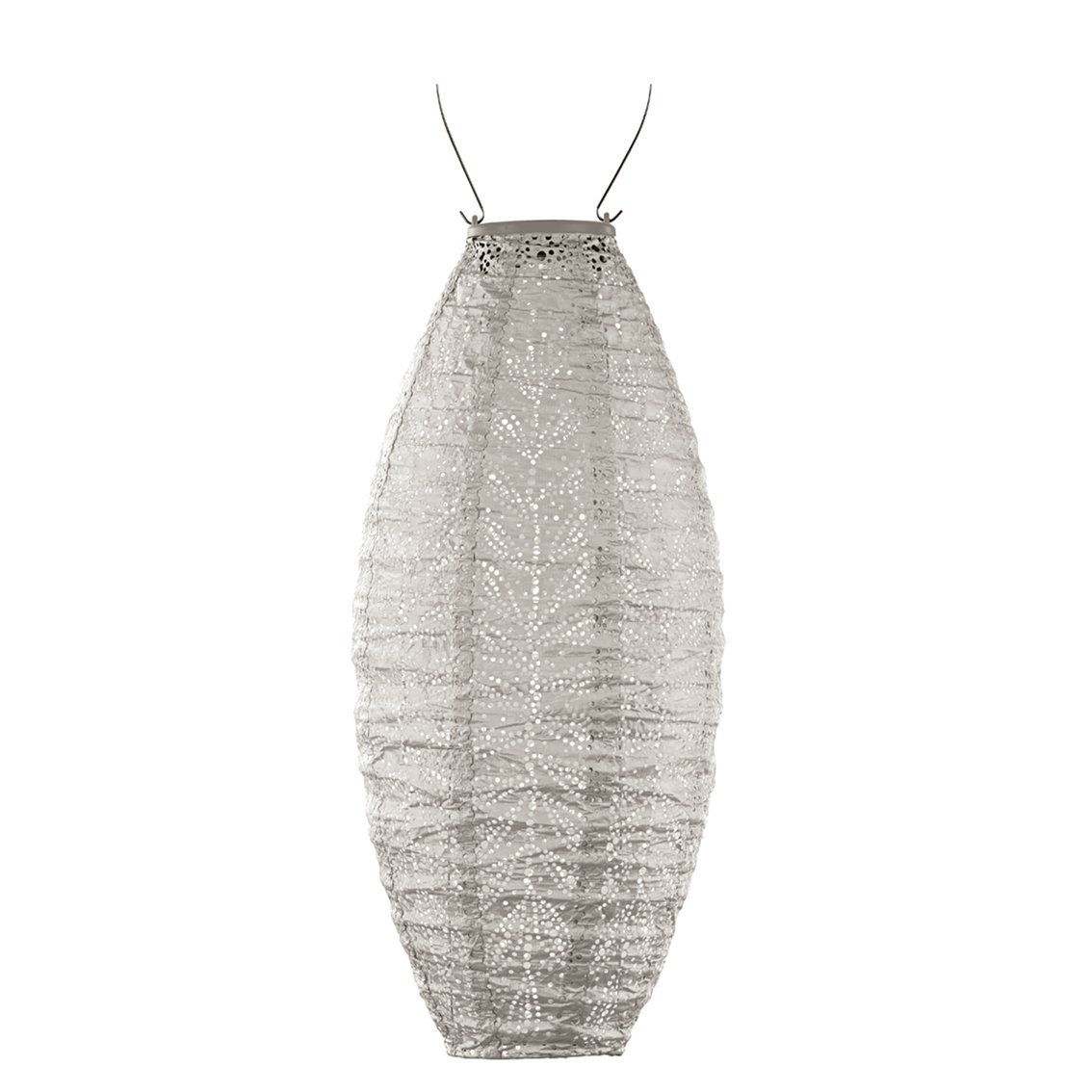 Lumiz Solar Lampion Folia Long Oval - 20 cm - Licht Taupe
