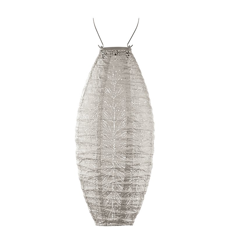 Lumiz Solar Lampion Folia Long Oval - 20 cm - Licht Taupe