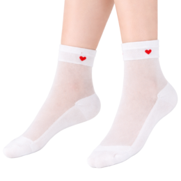 Modstandsdygtige voile sokker - Be my Valentine - Hvid