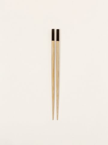 Set of 6 pairs of chopsticks in bamboo and black horn