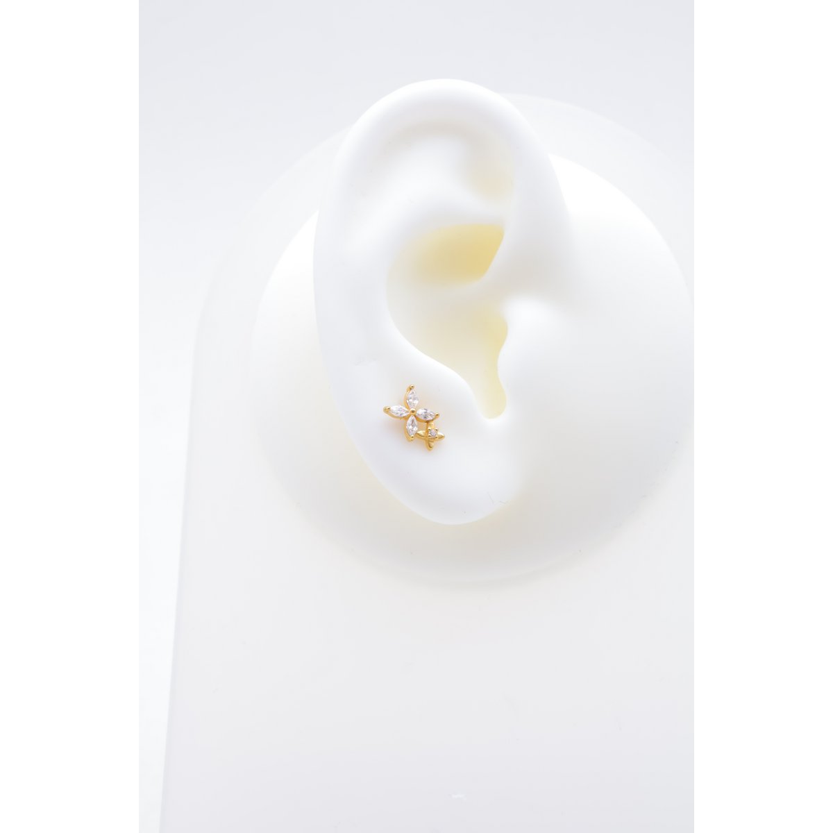Piercing d'oreille en acier inoxydable.