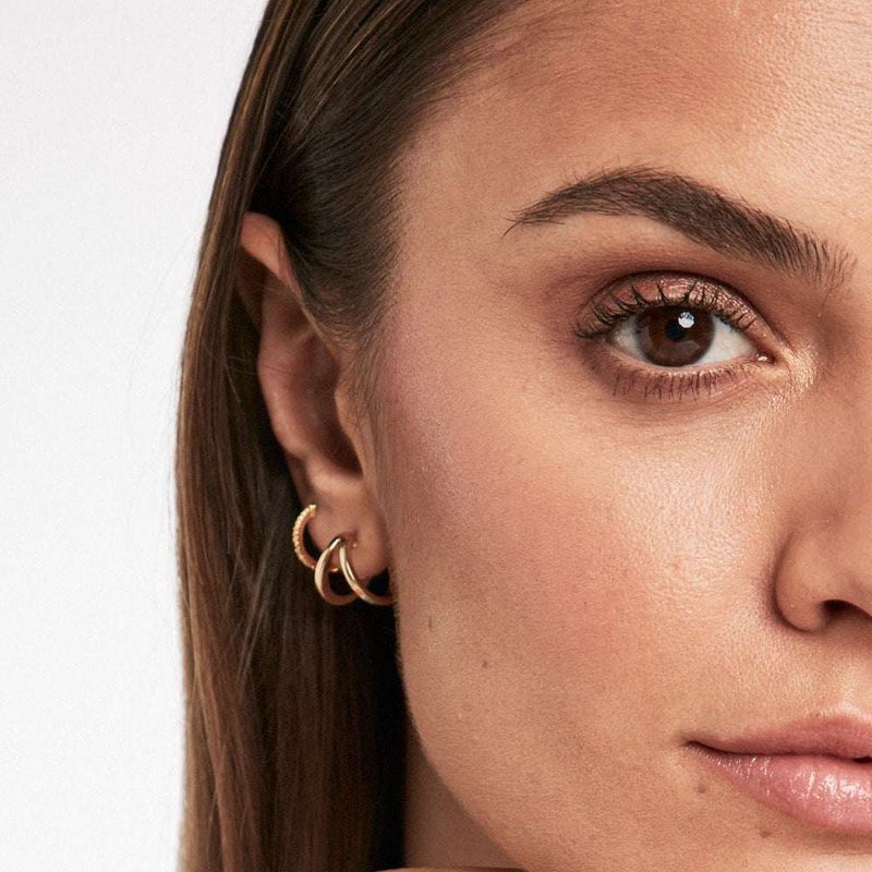 Gold Plated Double Creole Earrings