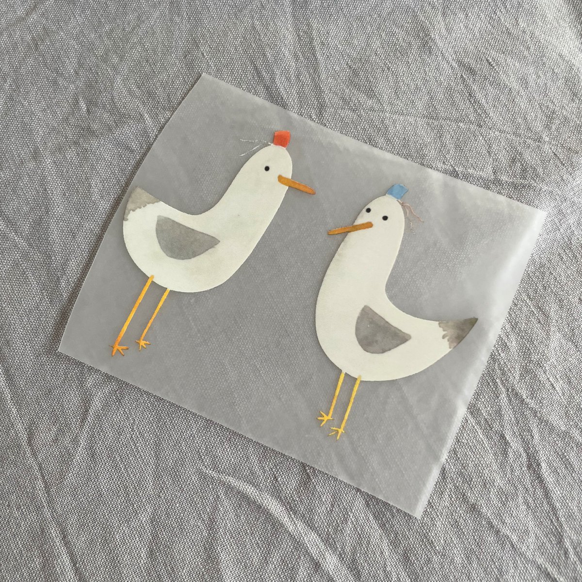 Bügelbild Möwen, Aufnäher, Bügelbild Aufnäher, Möwe, Meer, Nordsee