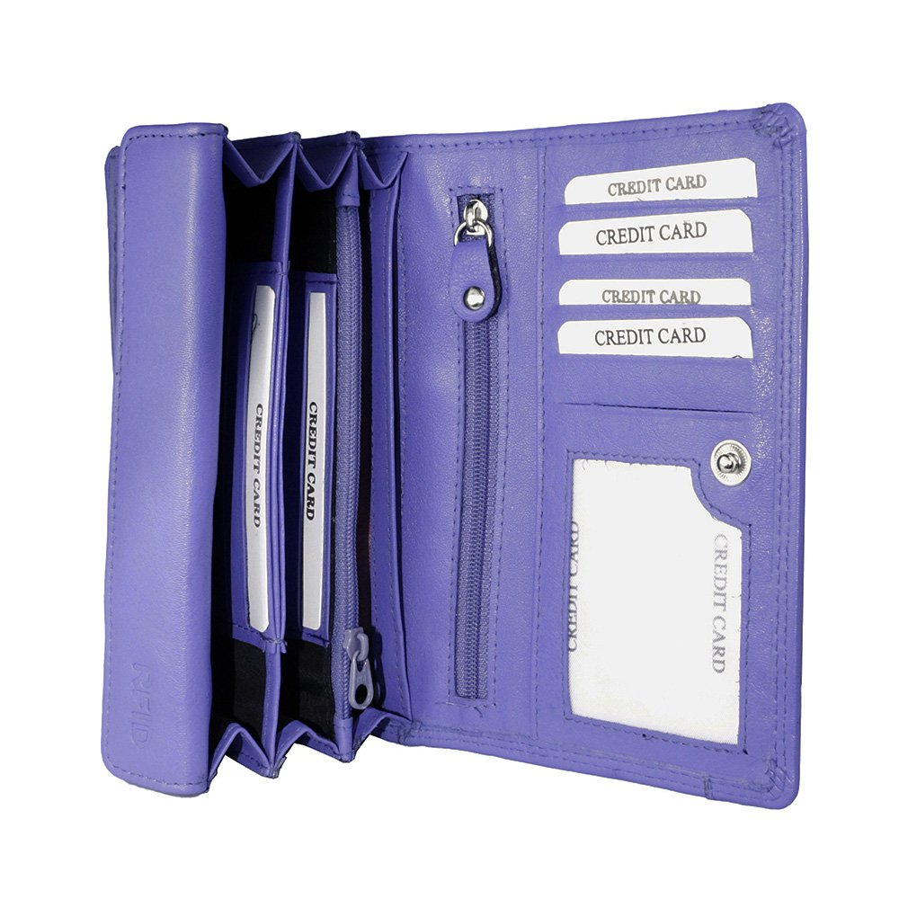 Portefeuille Femme en Cuir RFID - Portefeuille Femme en Cuir - Modèle Harmonica
