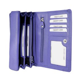 Leder-Damengeldbörse RFID - Leder-Damengeldbörse - Mundharmonika-Modell