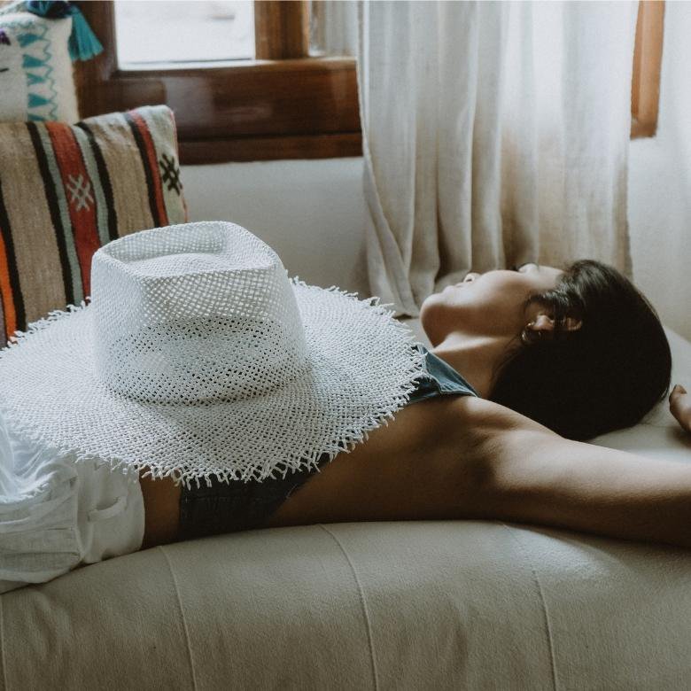 San Pancho · White beach hat