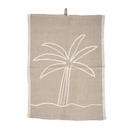 The Linen Palm Tree Kitchen Towel - Natural White - 50x70