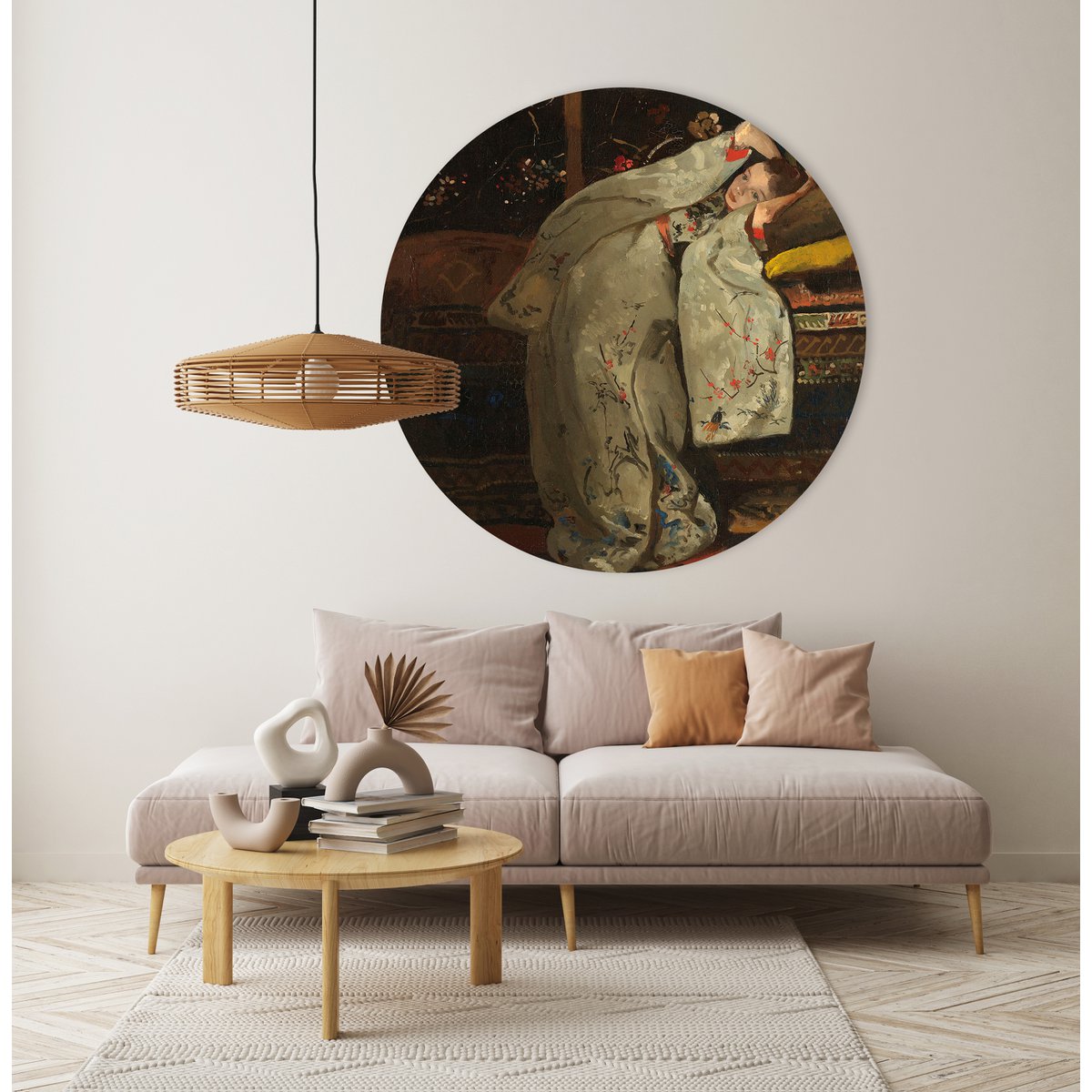 Cercle Mural - Fille Kimono - Qualité Dibond Premium