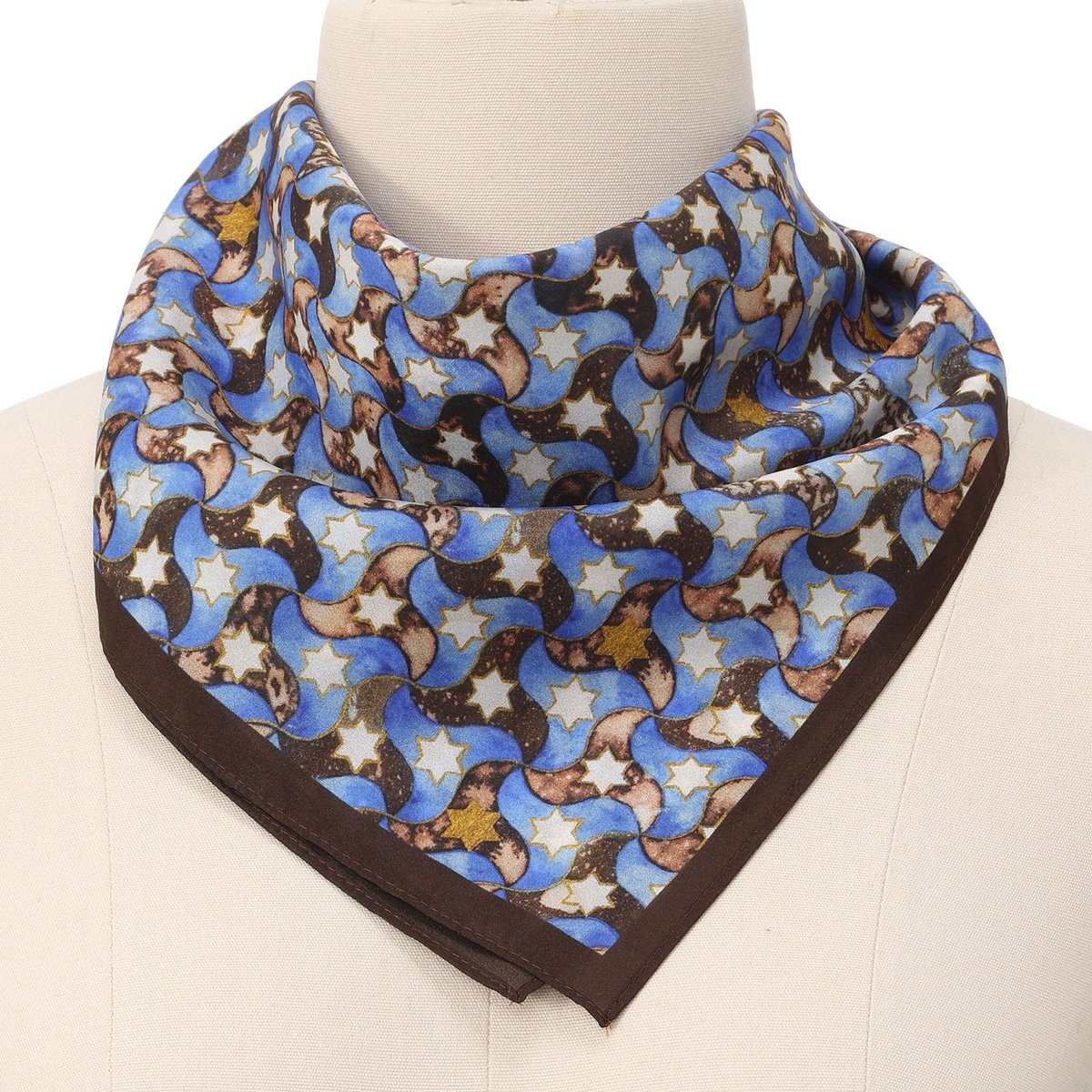 Silk Square Scar for Women Brown
