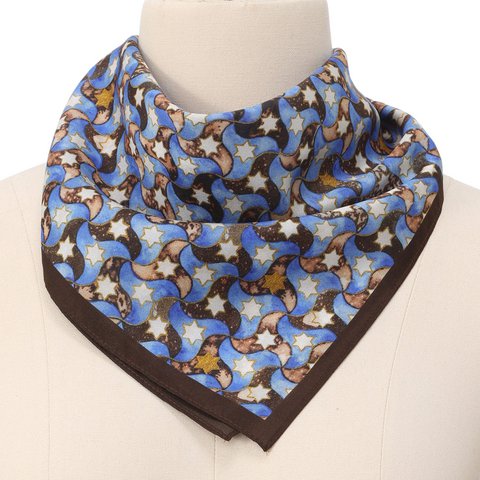 Silk Square Scar for Women Brown