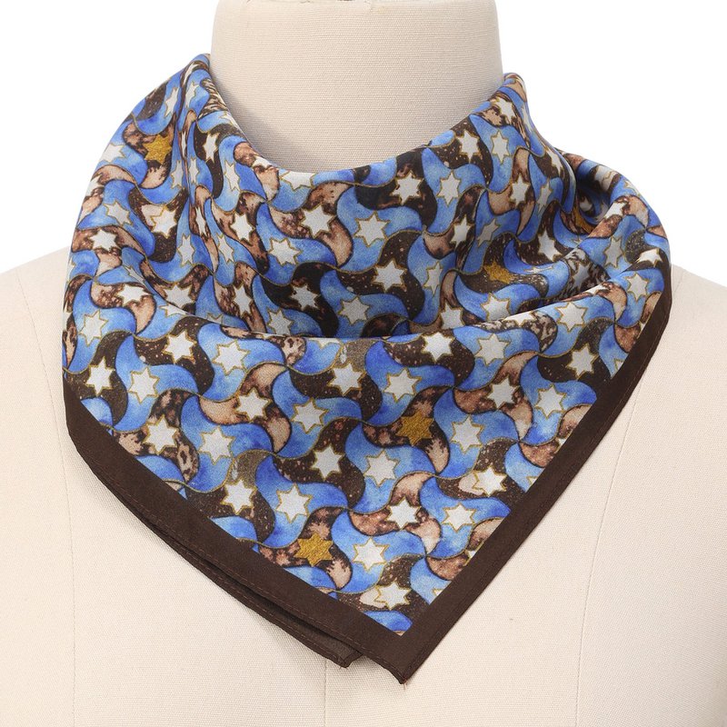 Silk Square Scar for Women Brown