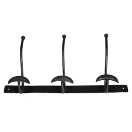 Iron hanger with 3 hooks 54 x 11 x 25 h cm