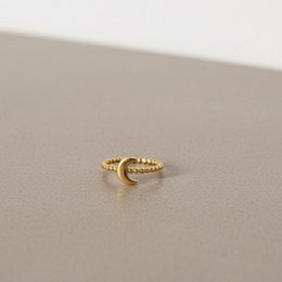 ANILLO LUNA BEAD – Anillo de luna dorado ajustable e impermeable