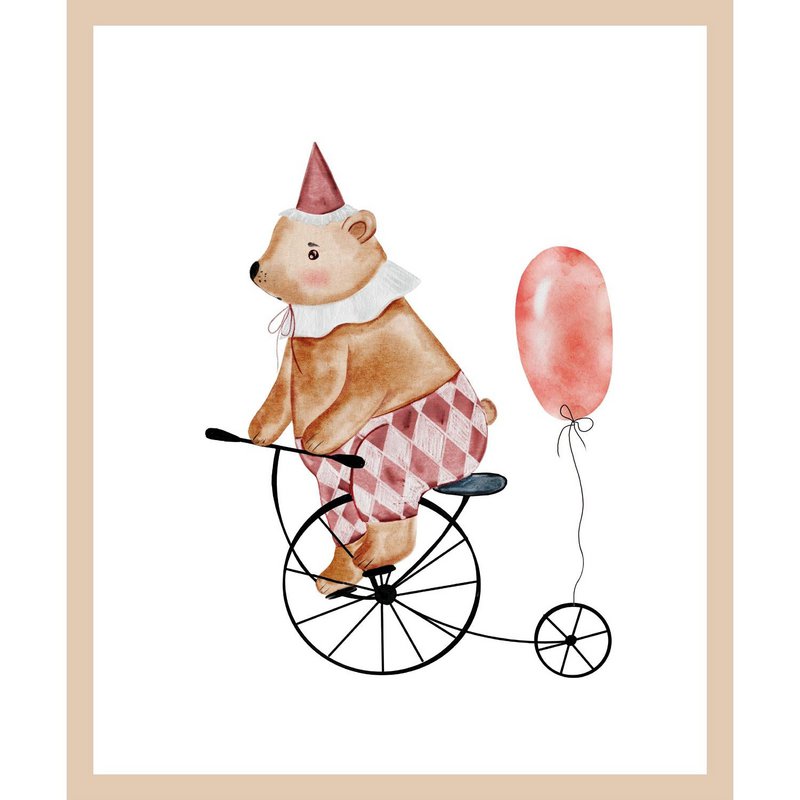 Image de cadre - ours sur vélo